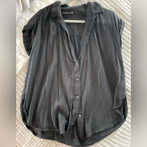 Abercrombie Black cap sleeve button down